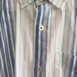 Boys short sleeve blue striped button down size 10